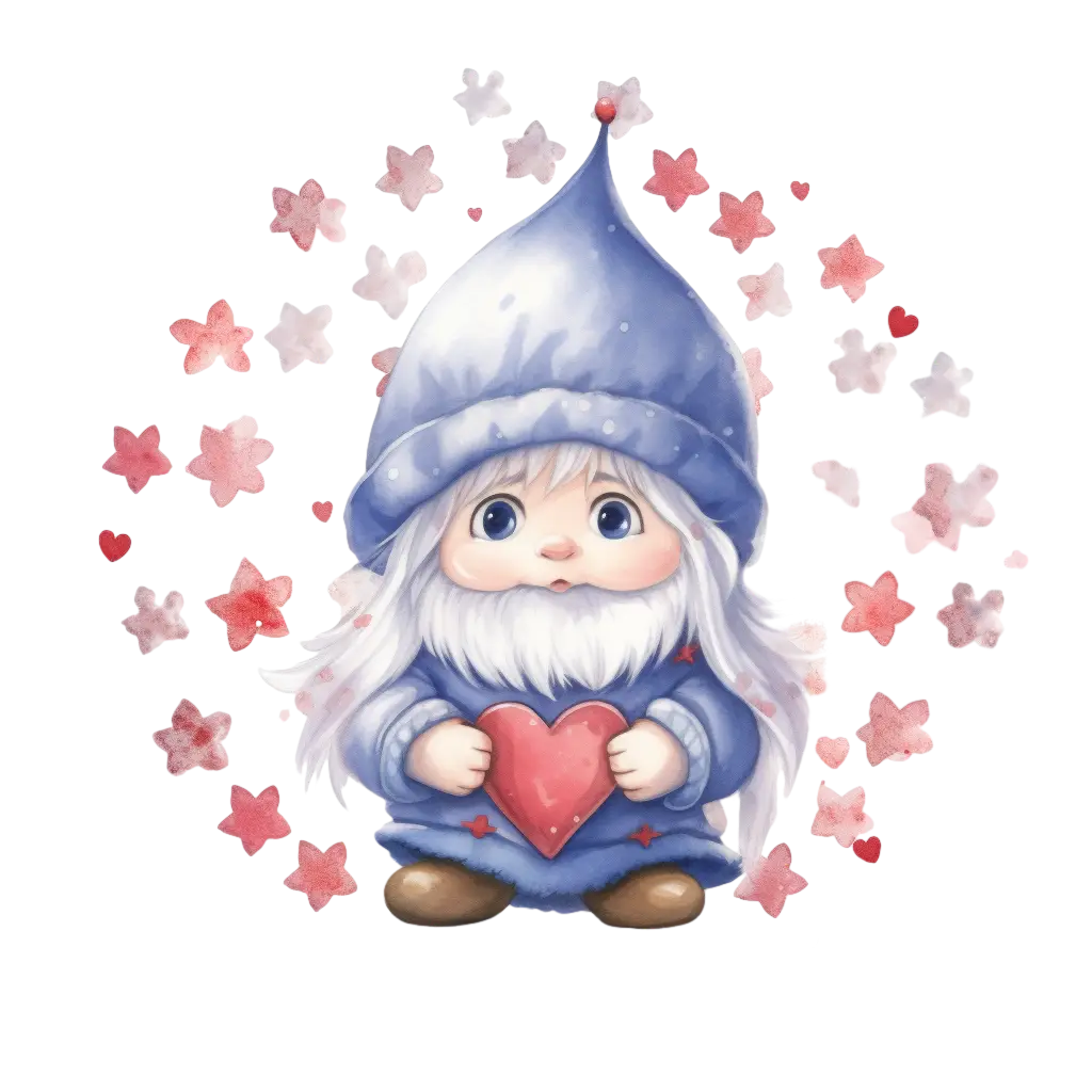 Gnome Holding Heart