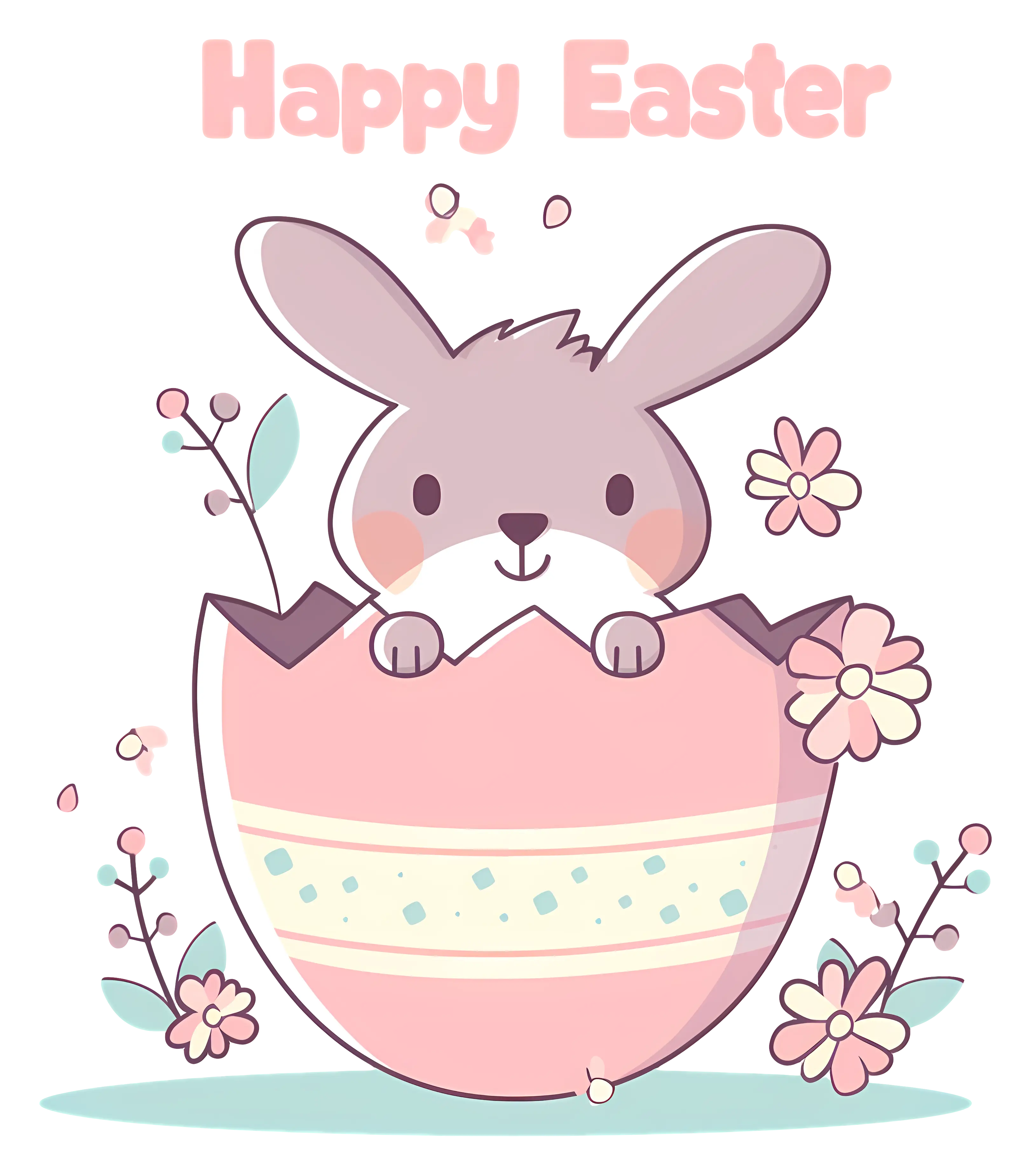 Cute Bunny in Easter Egg