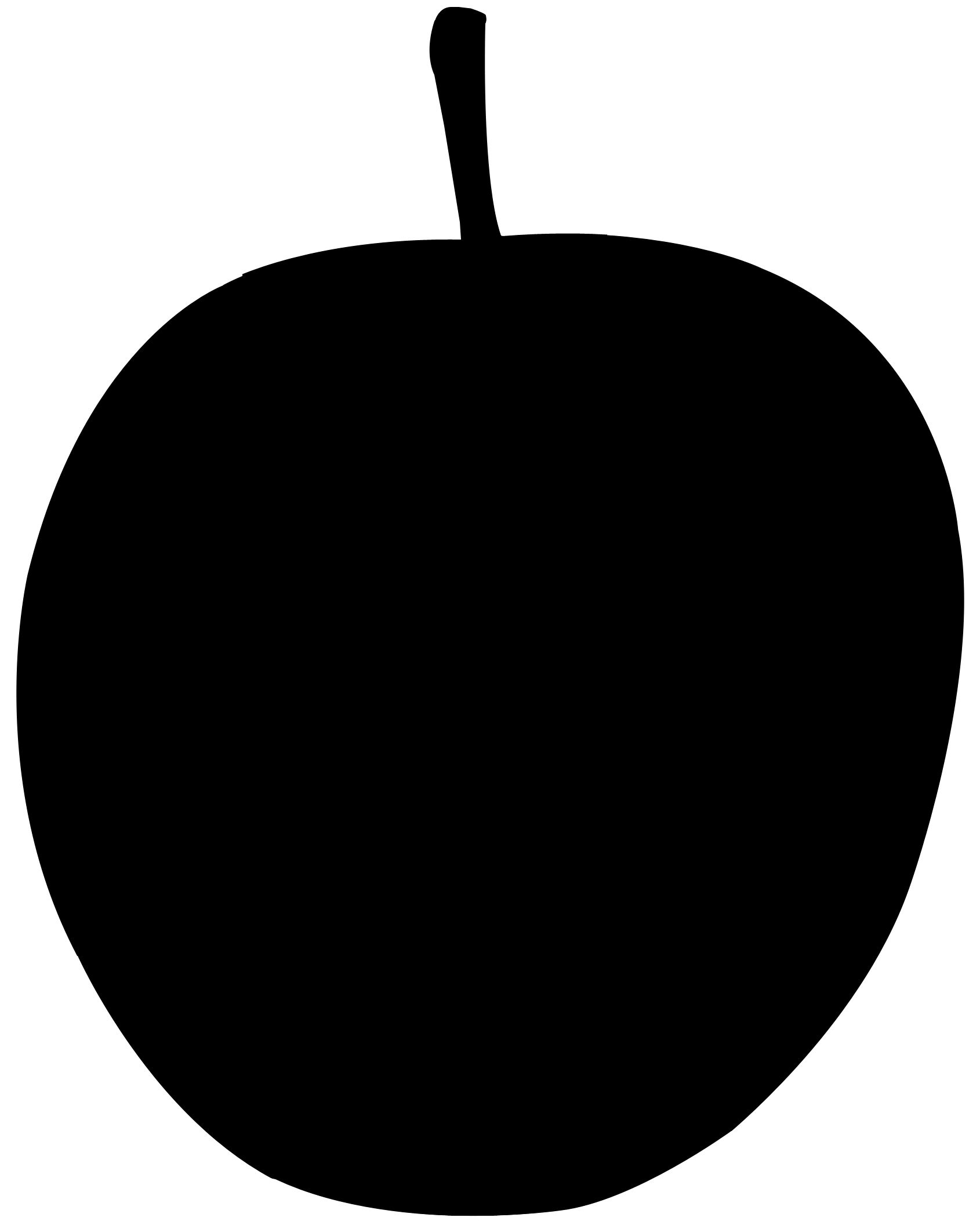 Minimalistic Black Apple Silhouette