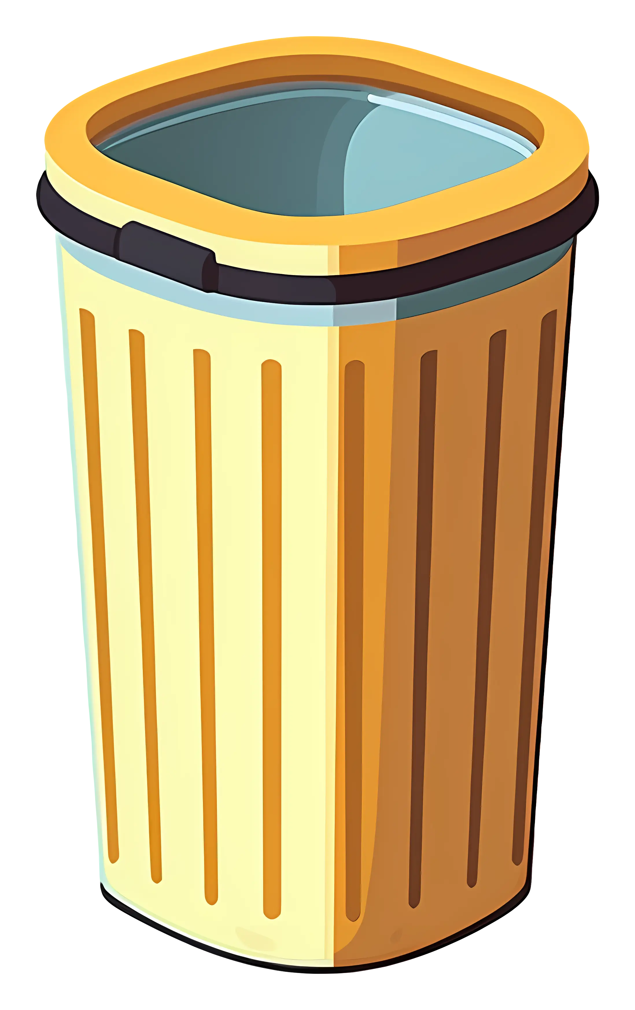 Yellow Trash Bin Illustration