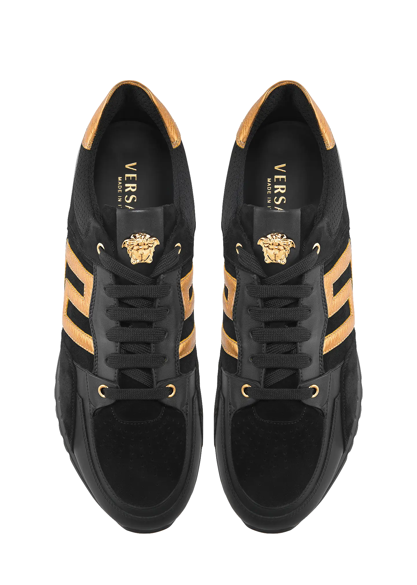 Black and Gold Versace Shoes for Luxury Fashion