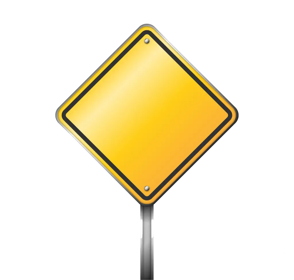 Blank Yellow Road Sign
