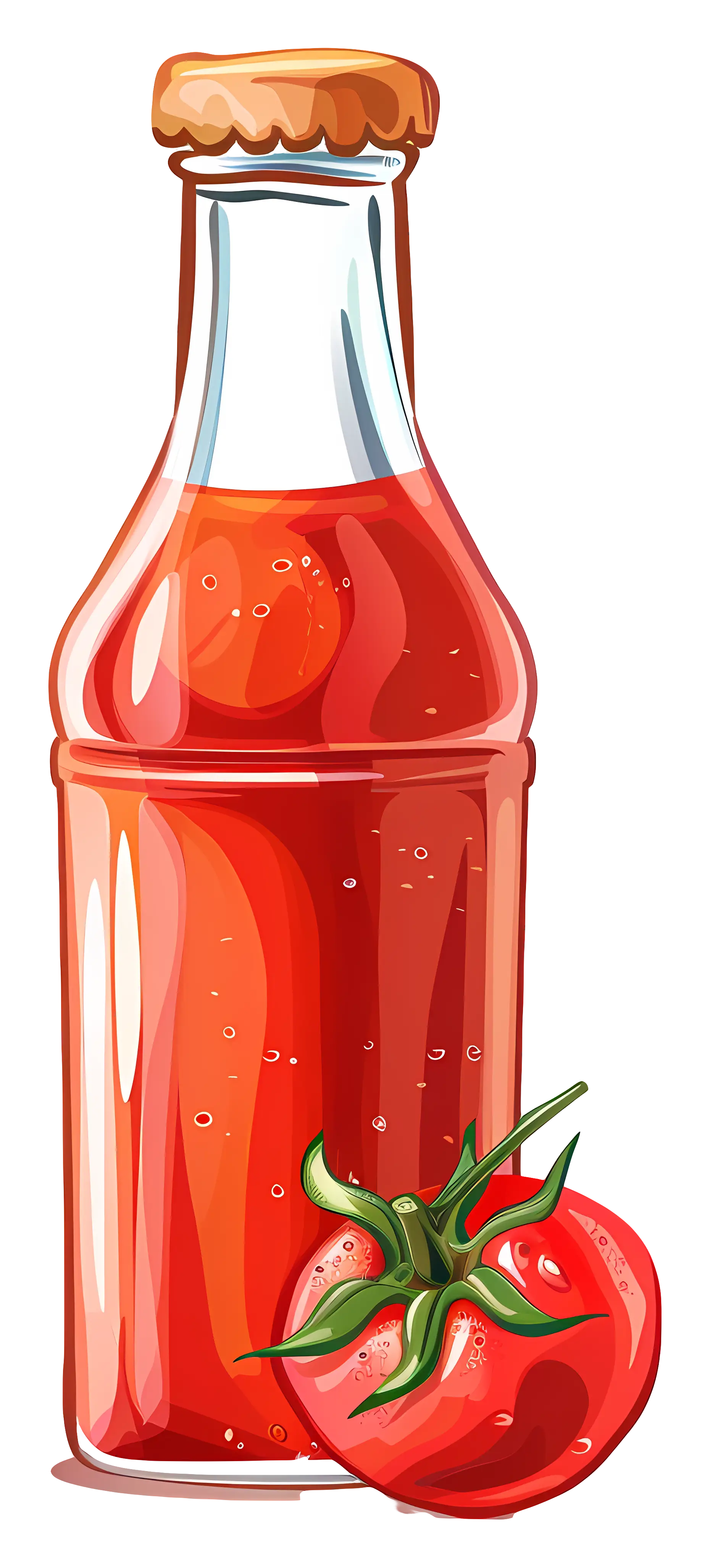 Tomato Ketchup Bottle Illustration