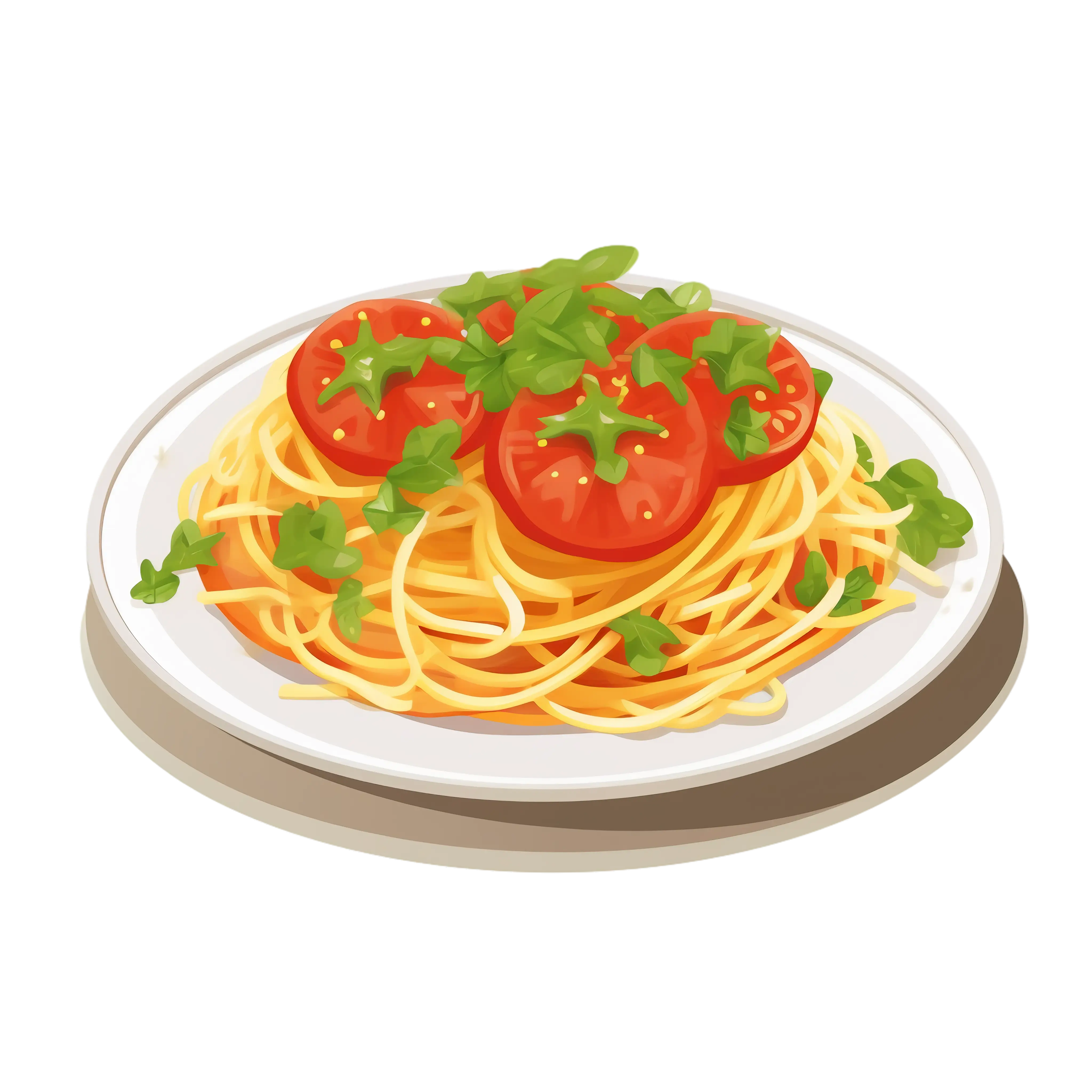 Spaghetti with Tomato Garnish