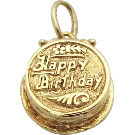 Happy Birthday Gold Charm