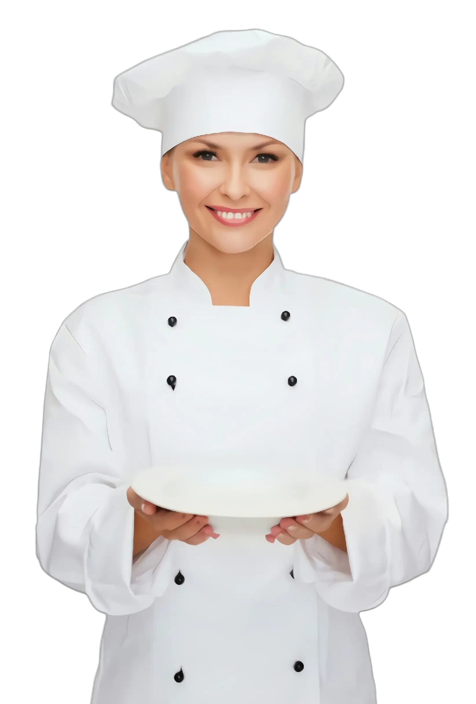 Professional Chef Holding a Plate Illustration