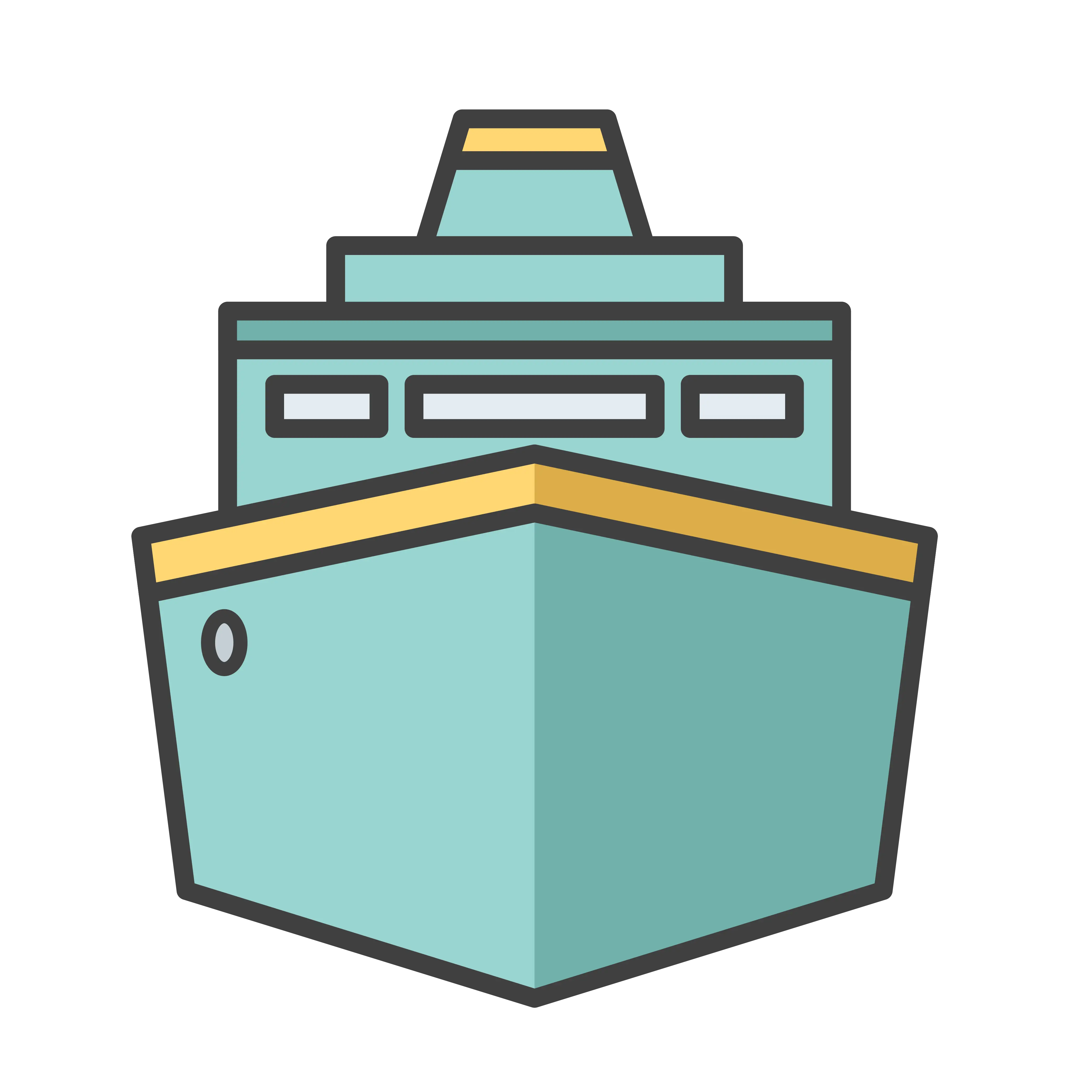 Blue Ship Icon