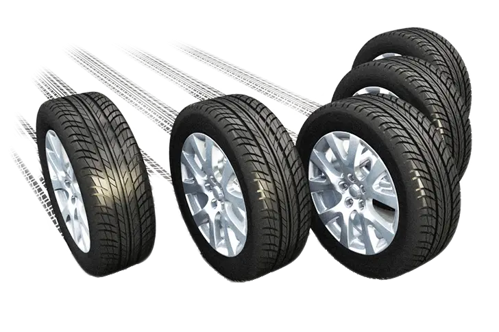 Car Tires in Motion