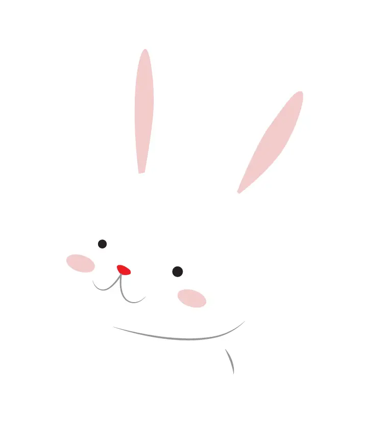 Cute White Bunny Cartoon Illustration