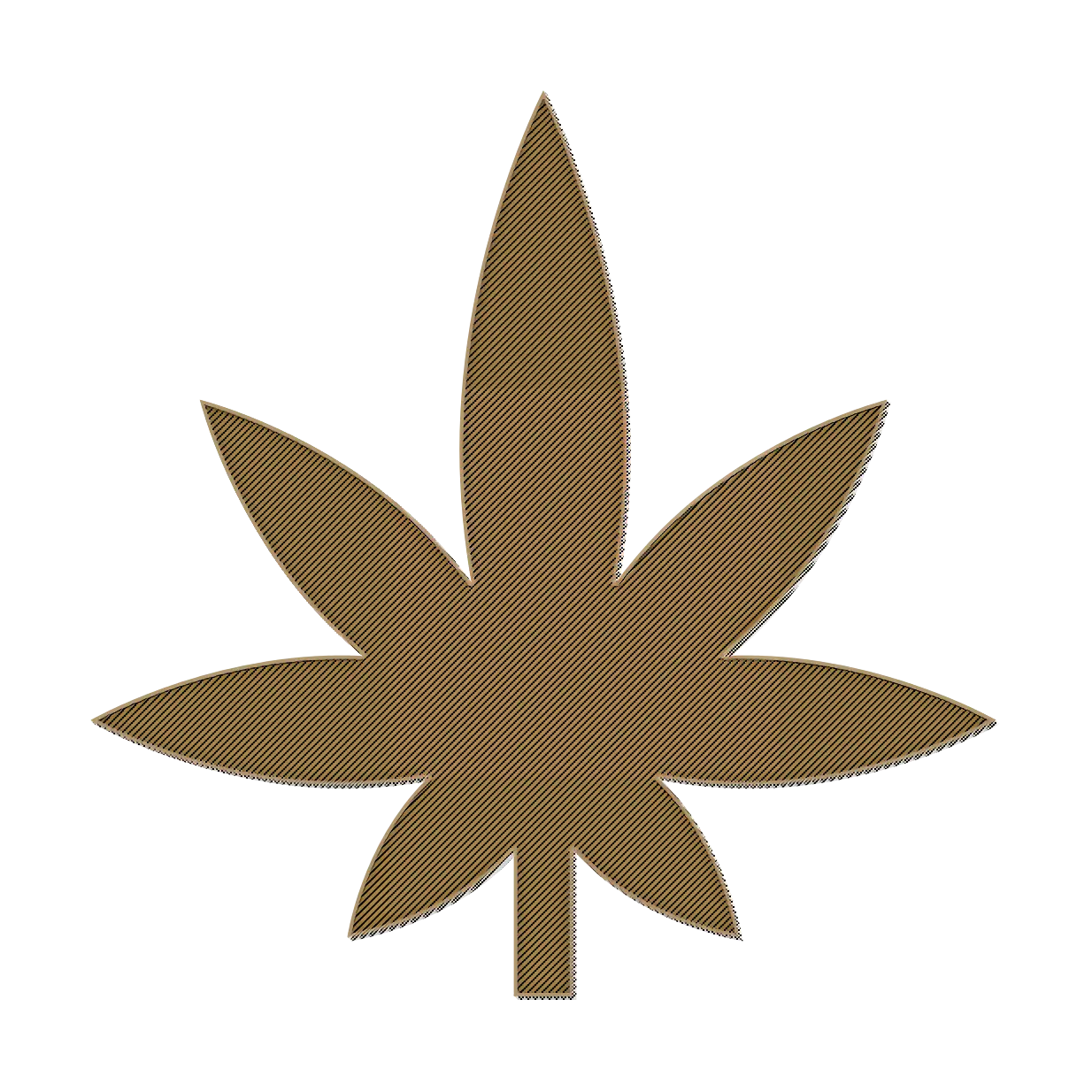 Brown Cannabis Leaf Icon
