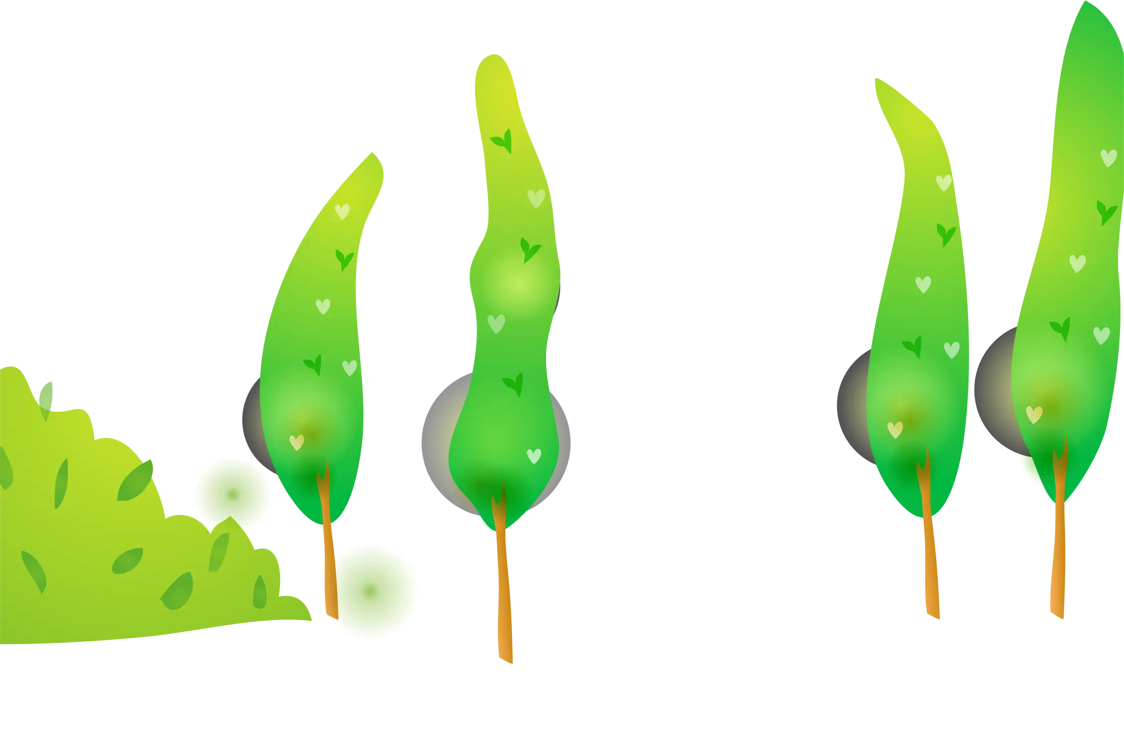 Green Trees and Bushes