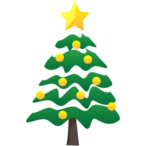 Decorated Christmas Tree with Star and Ornaments