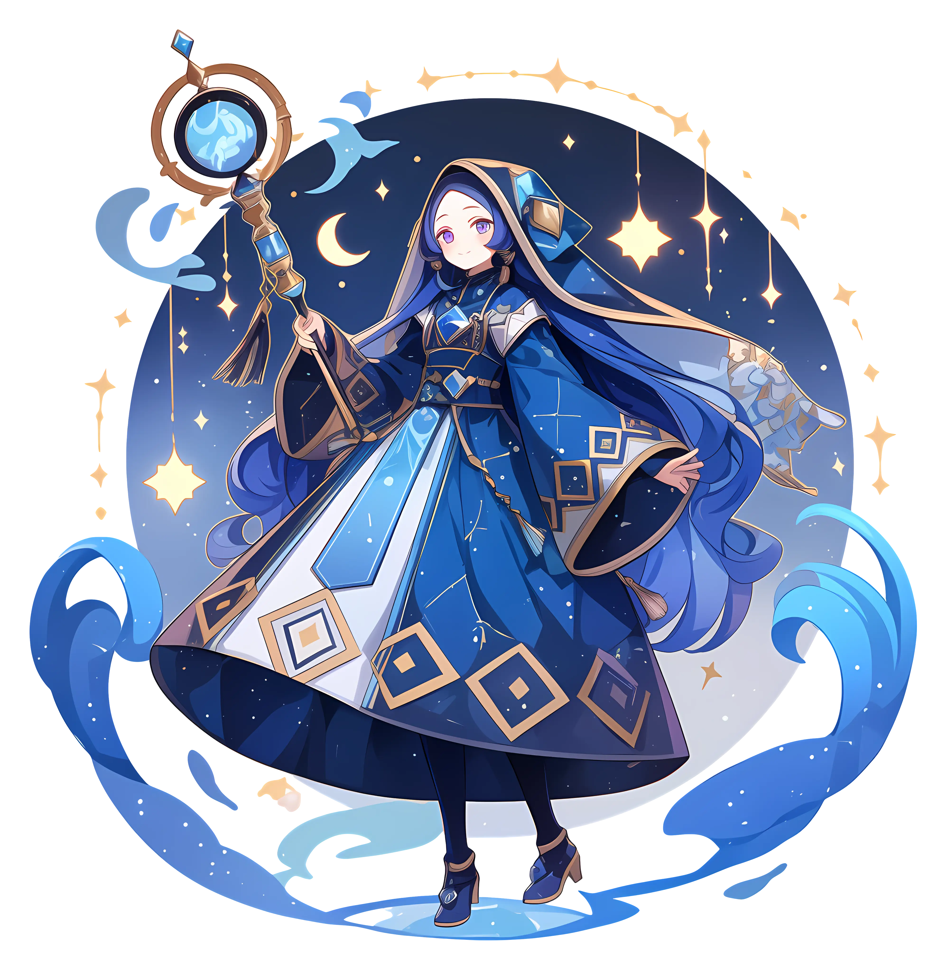 Magical Girl in Blue Robe