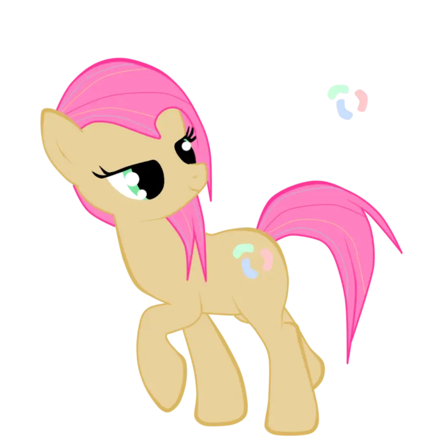 Cartoon Pony with Playful Pink Hair