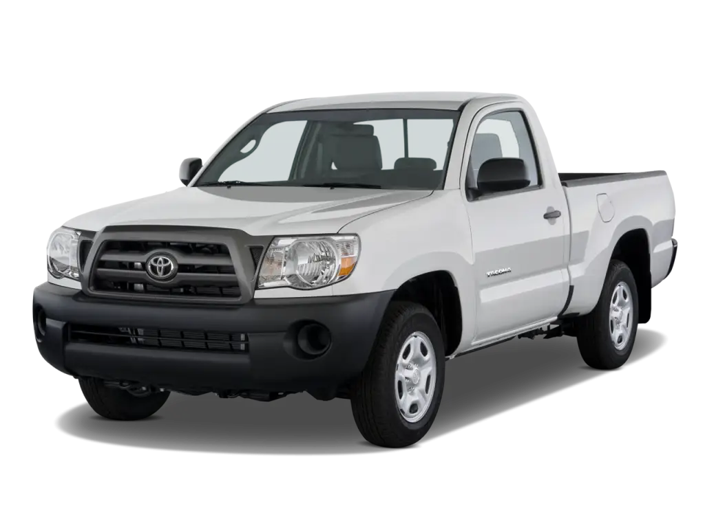White Pickup Truck Front View