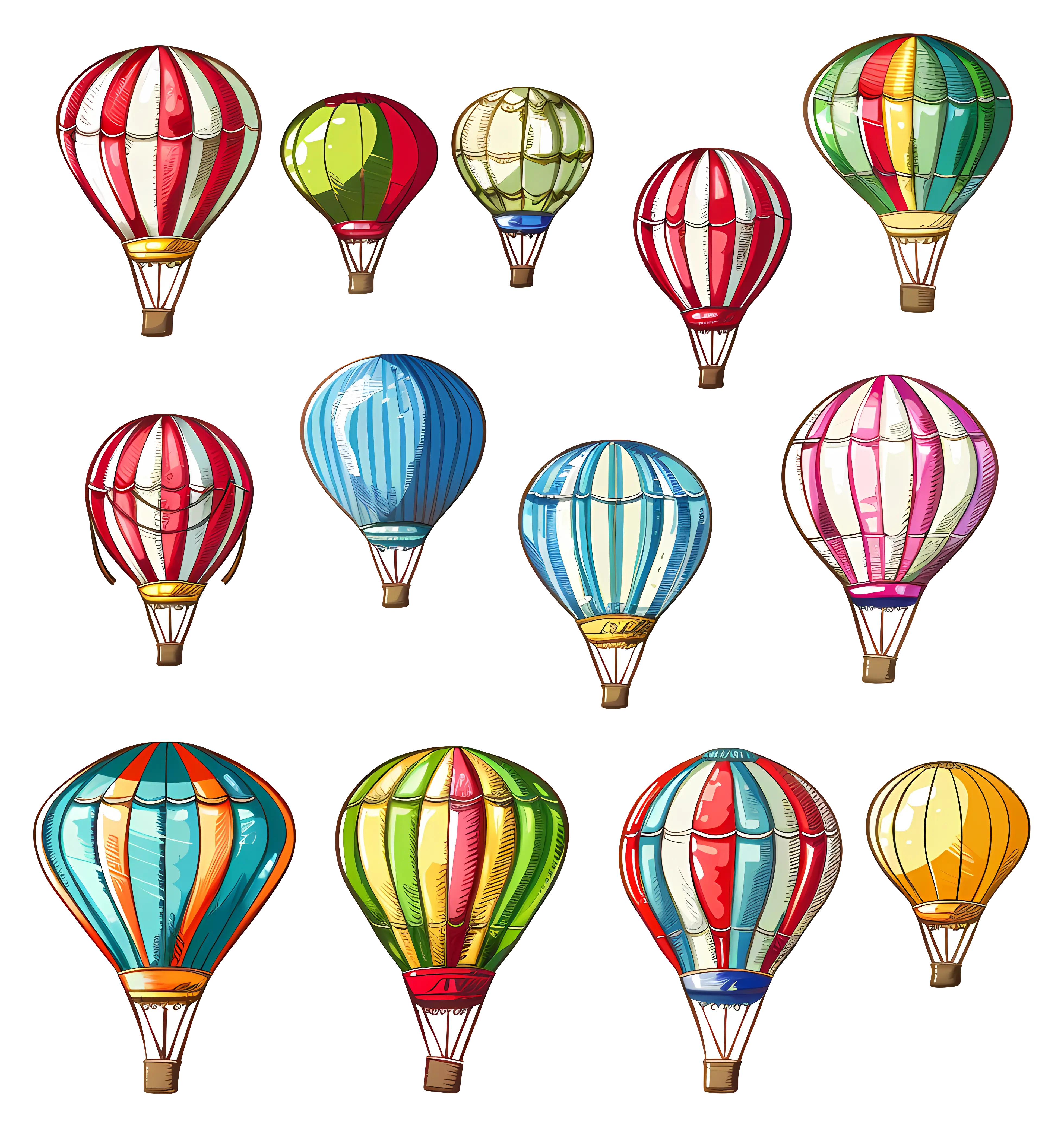 Colorful Hot Air Balloons Illustration