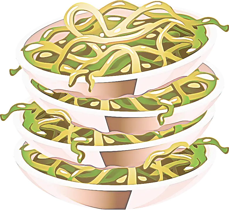 Stacked Bowls of Noodles Illustration
