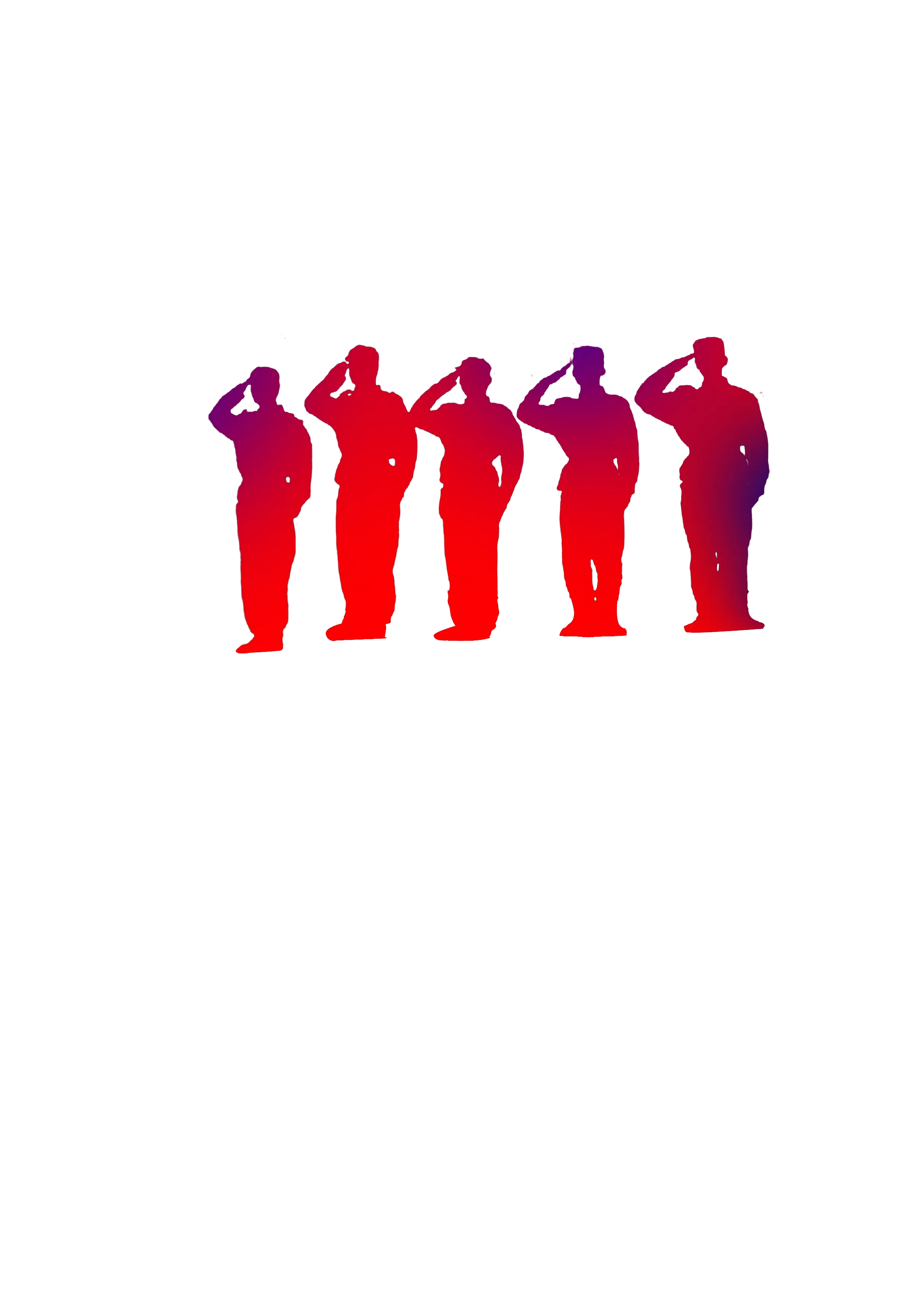 Silhouette of Saluting Soldiers