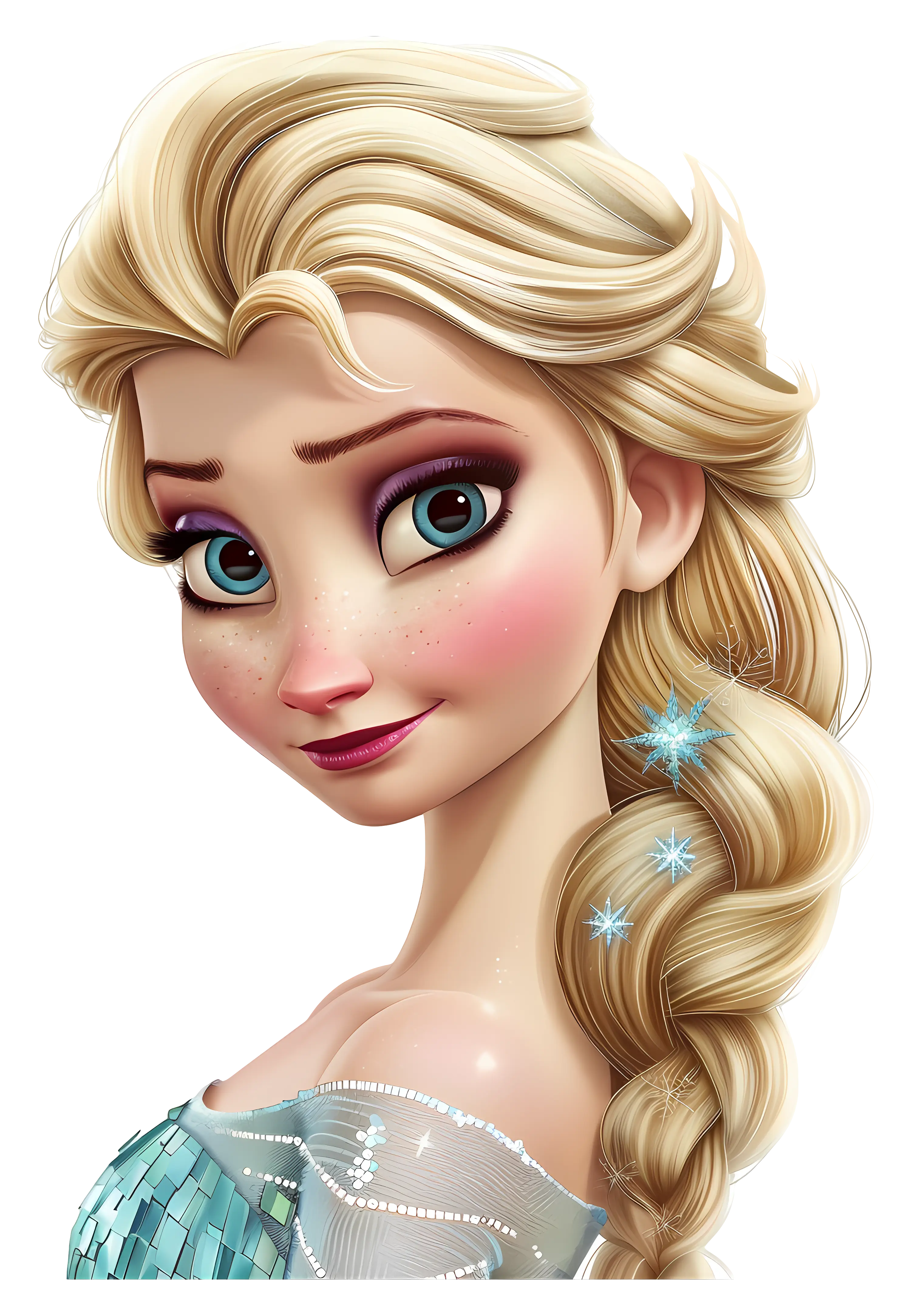 Blonde Female Cartoon Character in Elegant Style