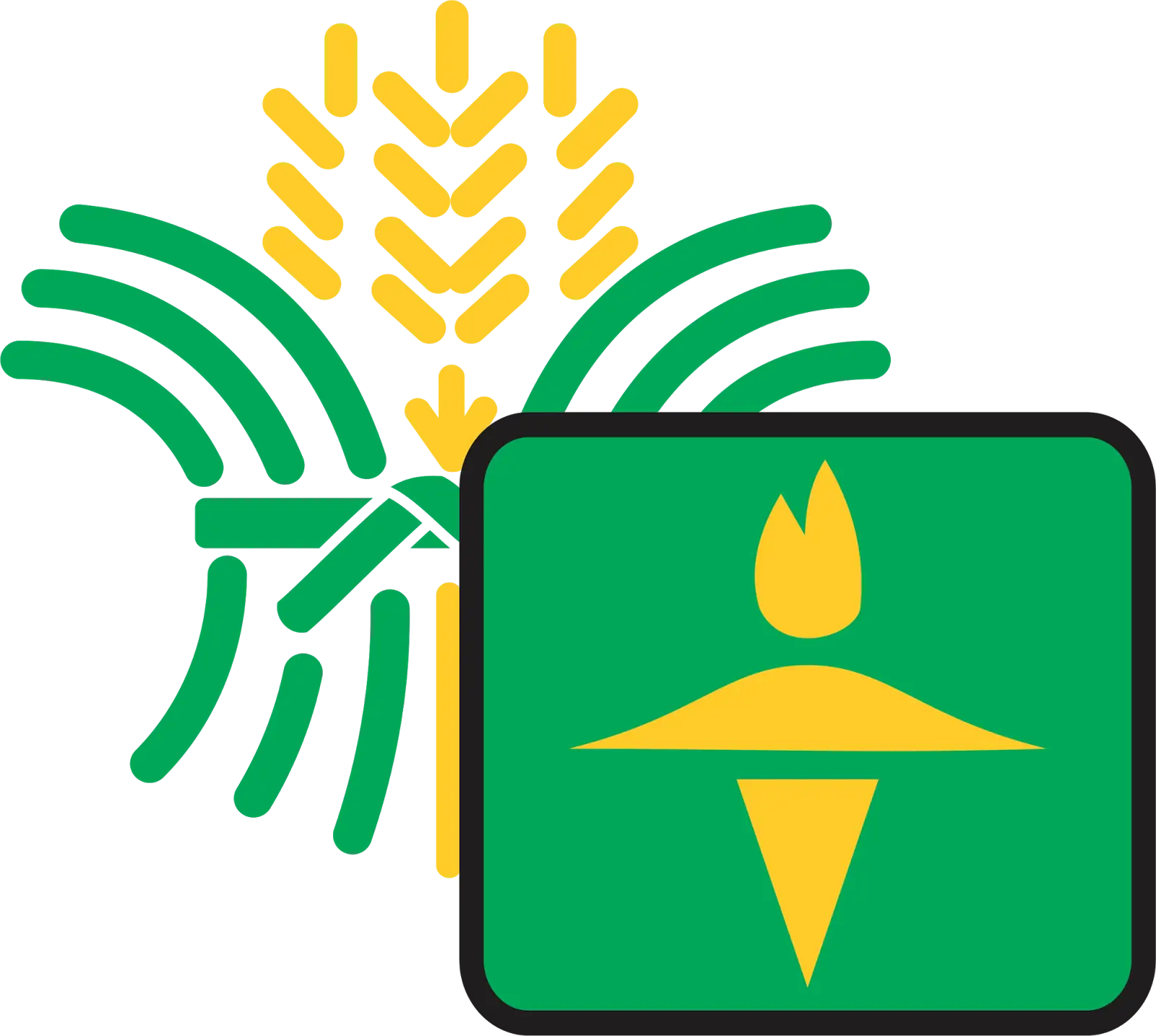 Agricultural Wheat and Torch Logo