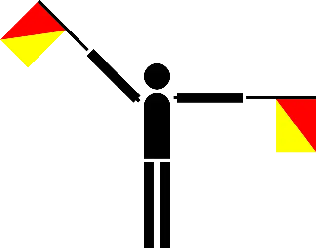 Person Holding Signal Flags for Communication
