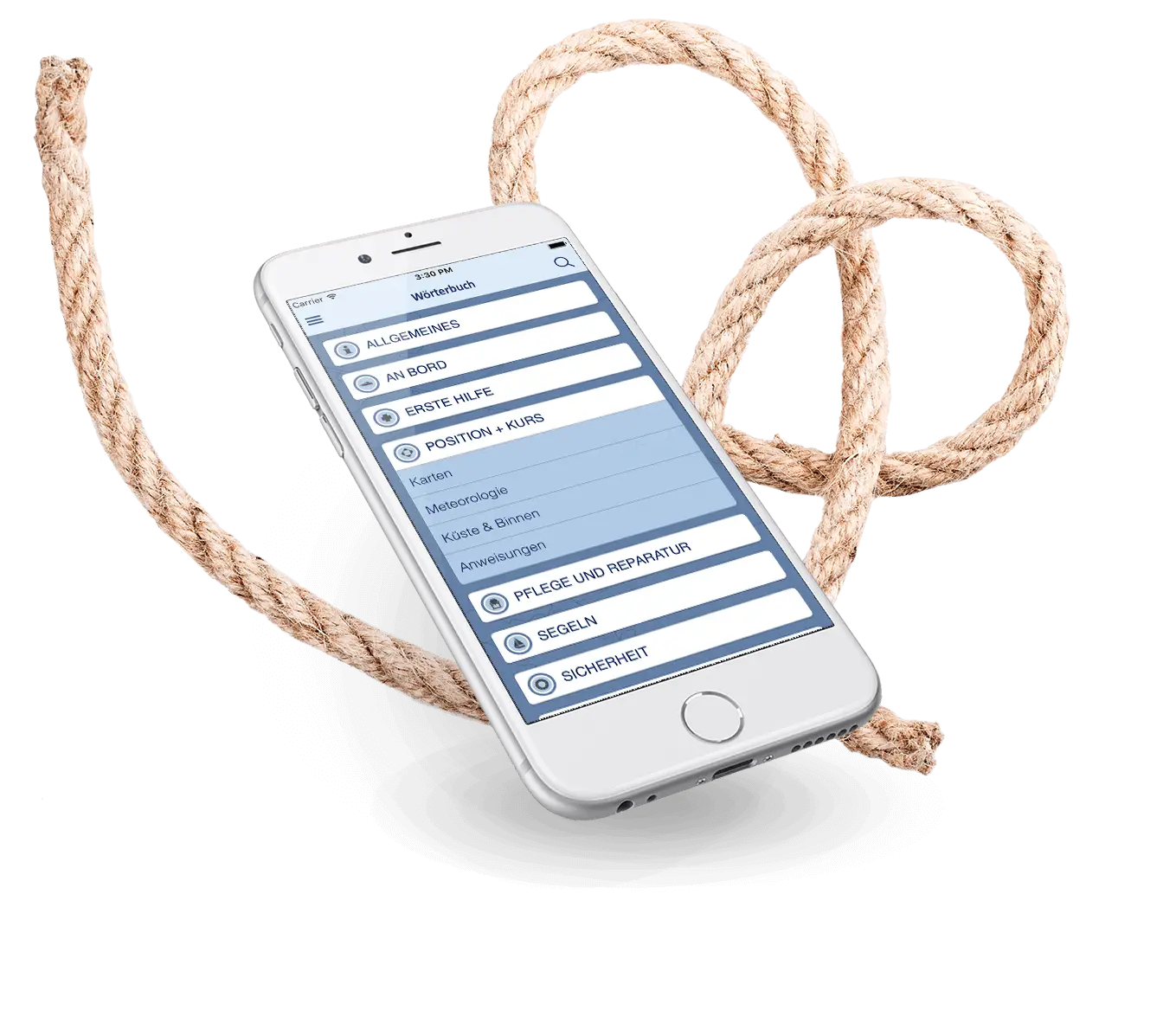 Smartphone with App Interface and Rope