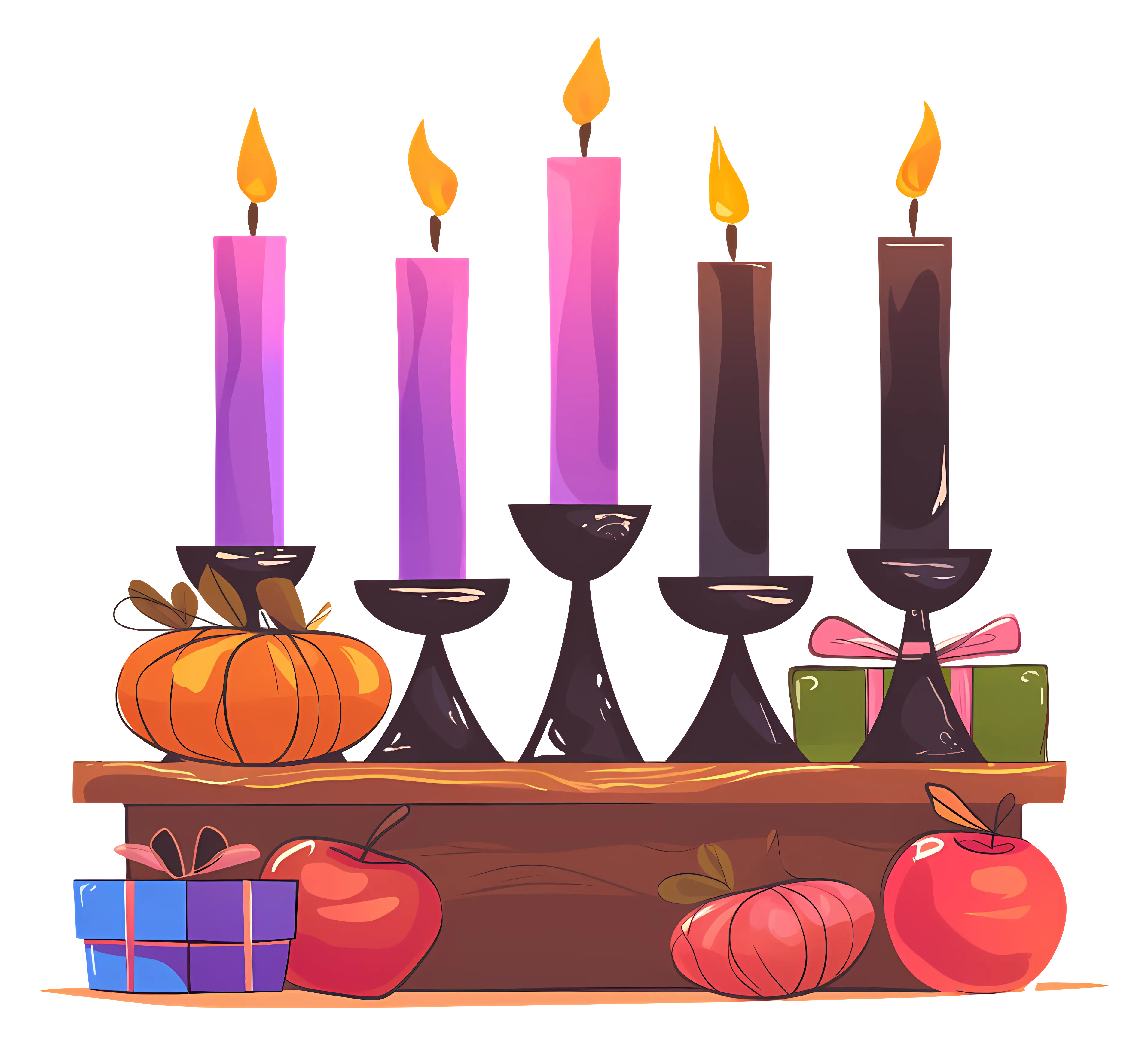 Kwanzaa Candle Setup with DÃ©cor