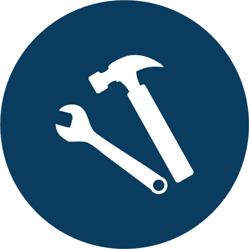 Hammer and Wrench Icon for Repair Symbol