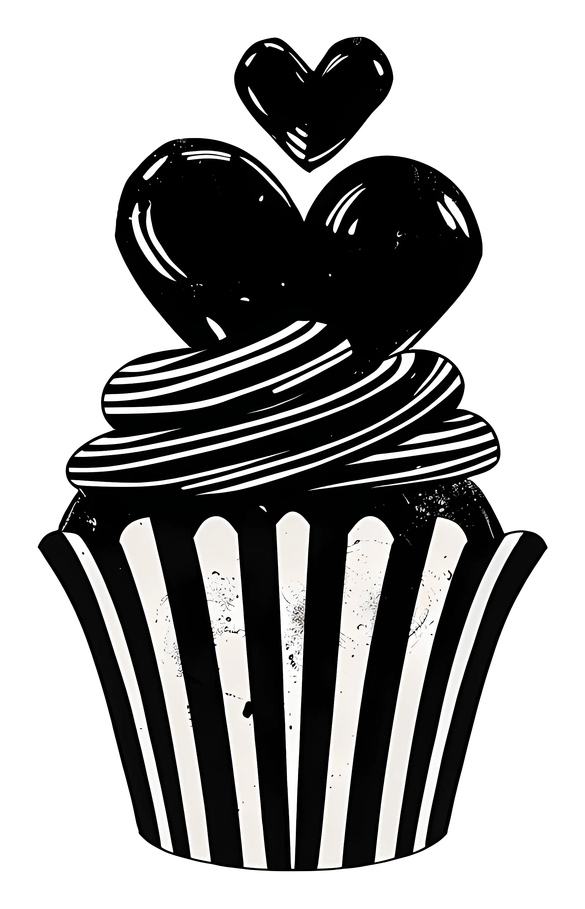 Cupcake with Heart Decoration