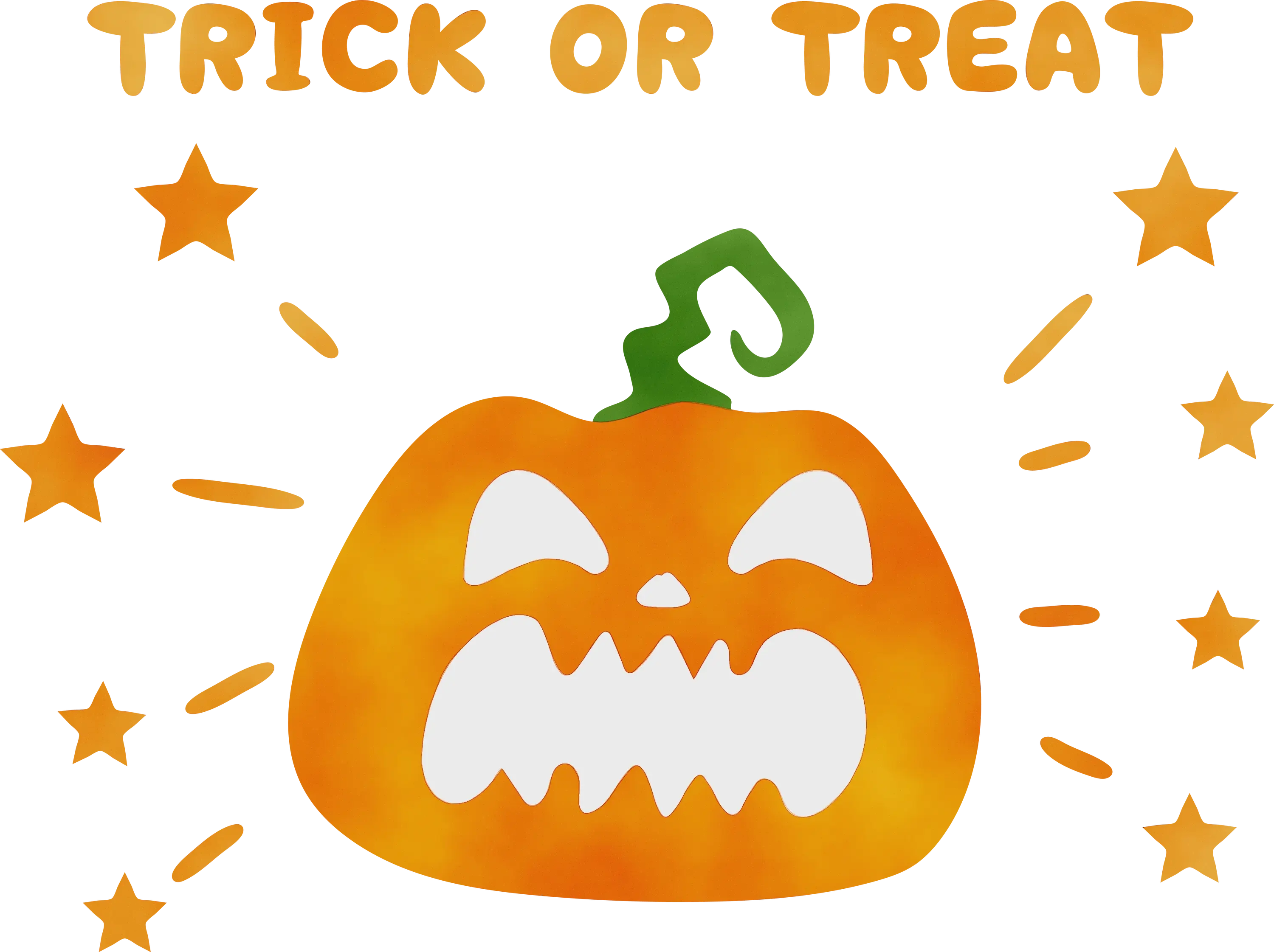 Jack-o&#039;-Lantern Illustration with &#039;Trick or Treat&#039; Text