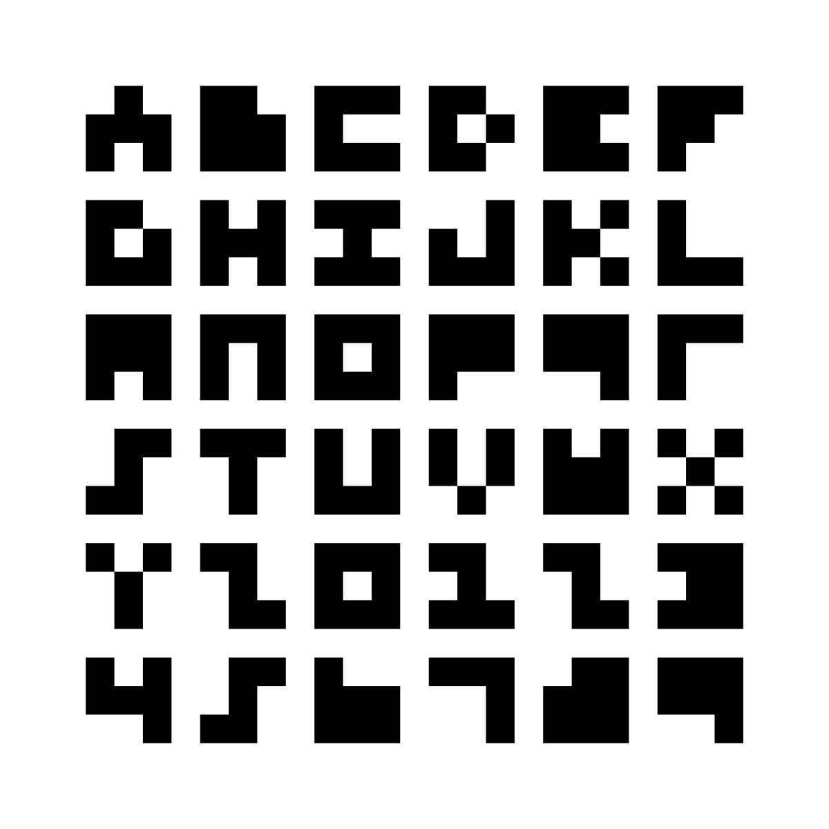 Pixel Alphabet and Numbers