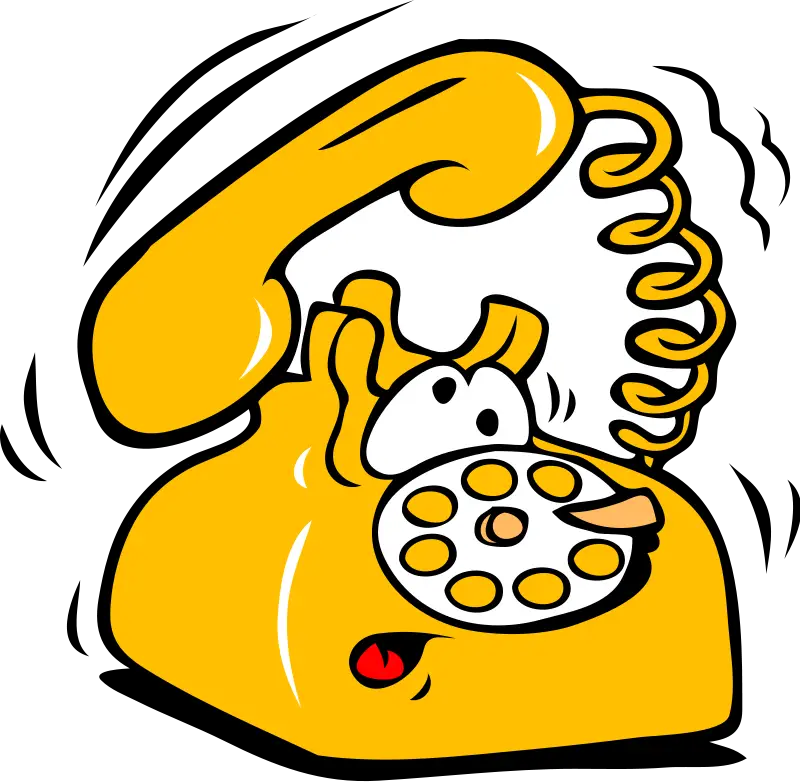Cartoon Yellow Telephone Ringing