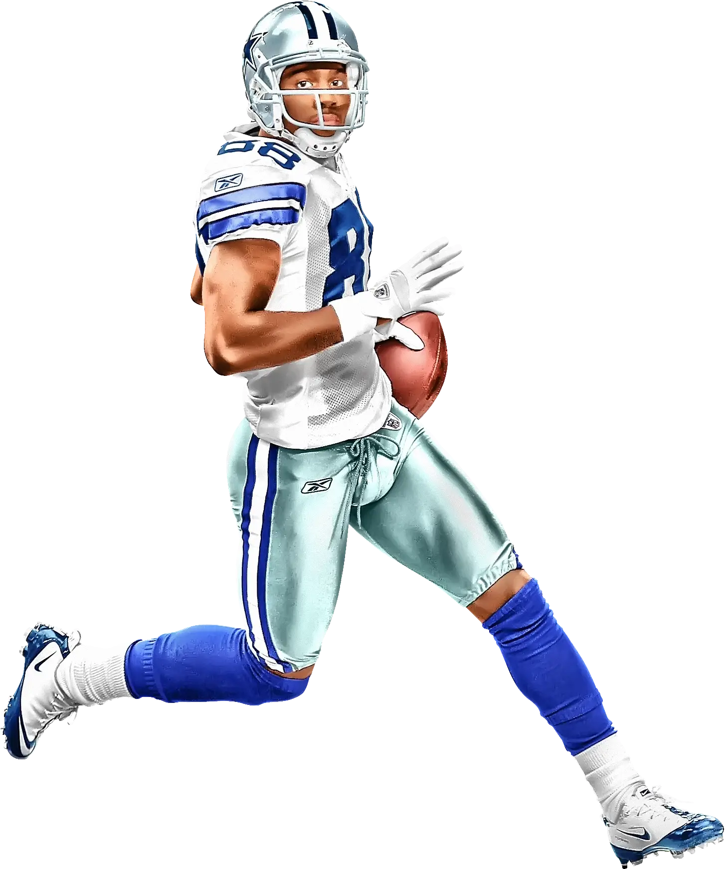 Football Player Running with Ball on Field