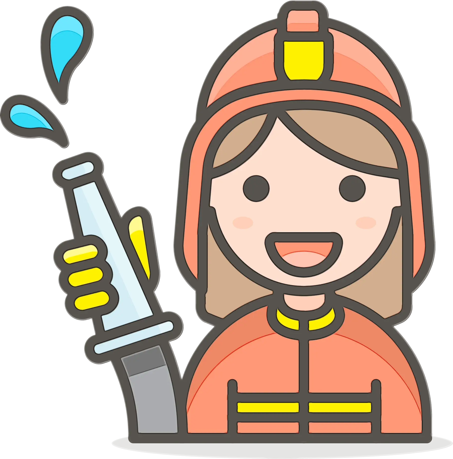 Female Firefighter Emoji with Hose