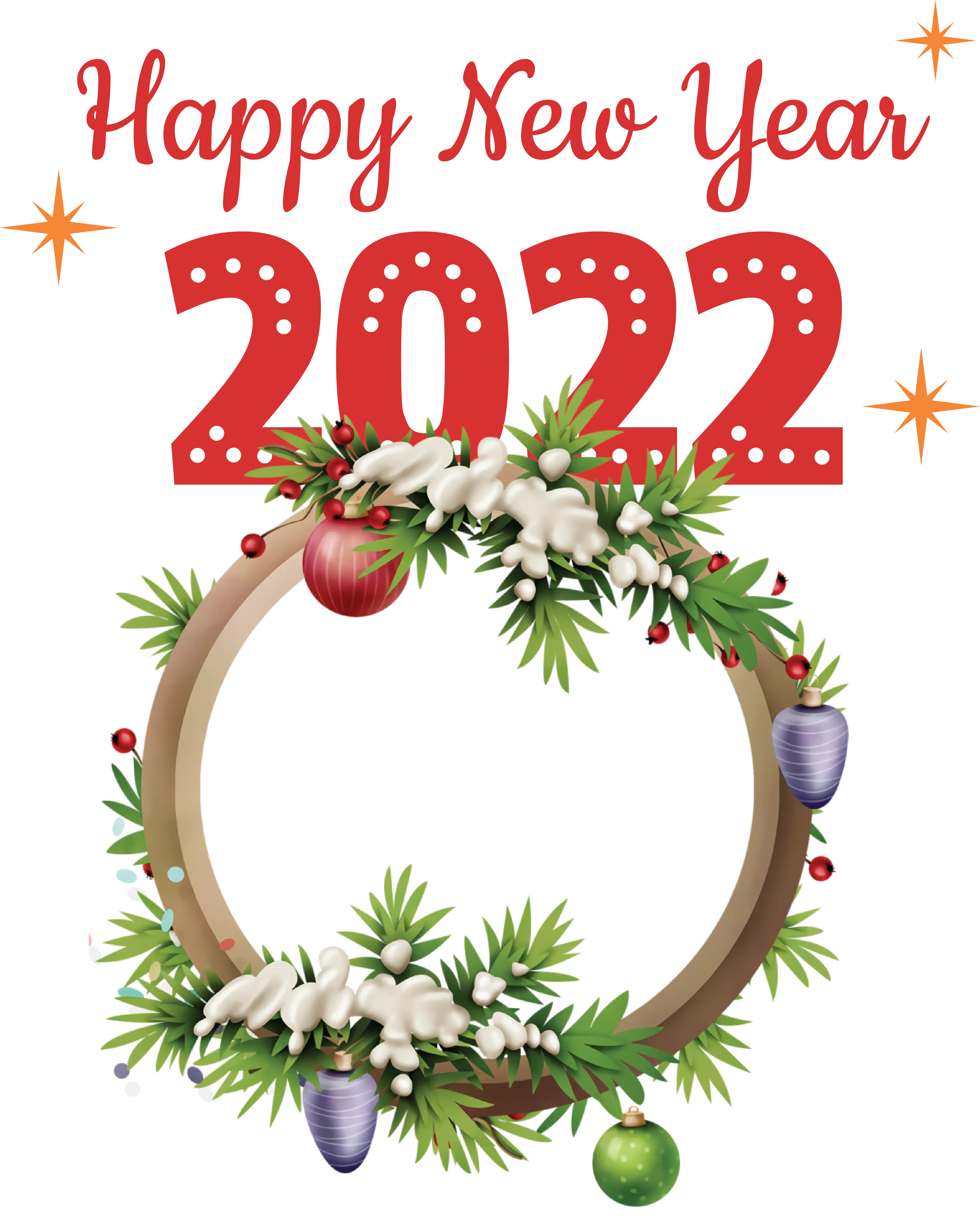 Happy New Year 2022 Wreath Decoration
