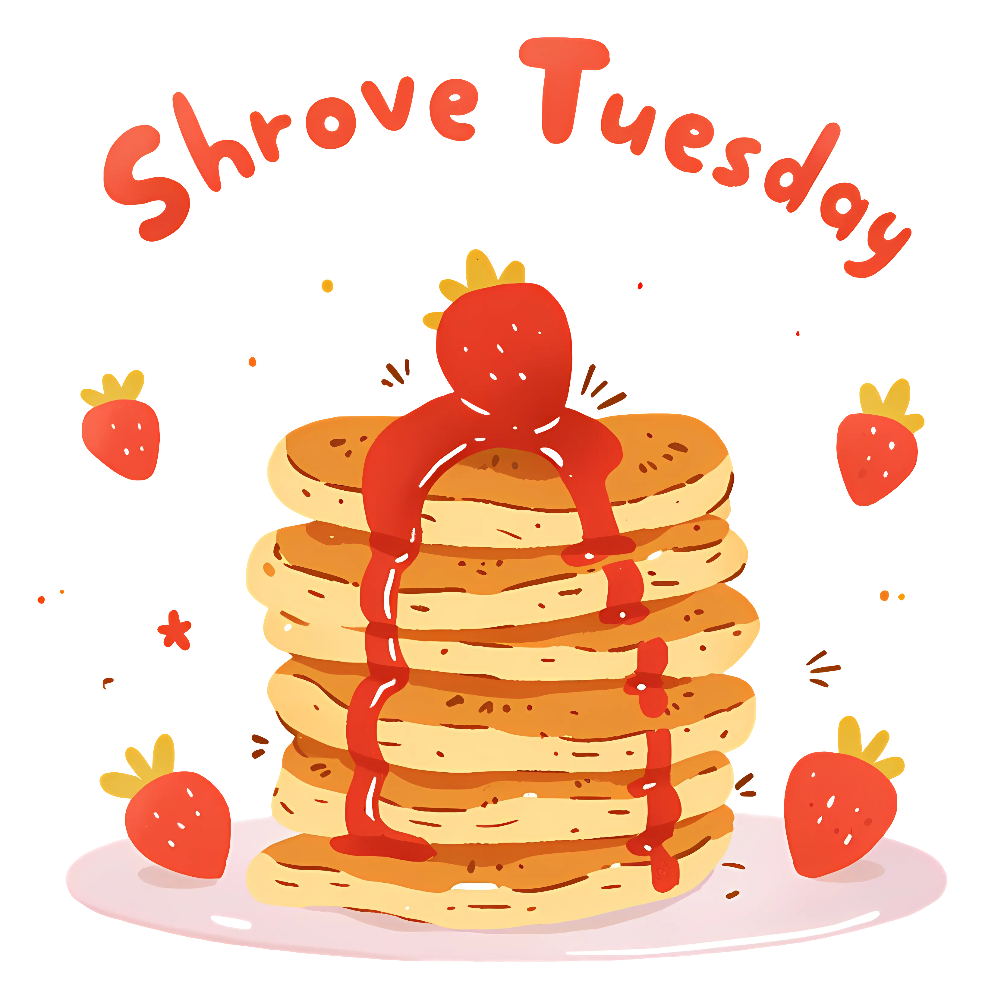 Shrove Tuesday Pancakes with Strawberry Syrup