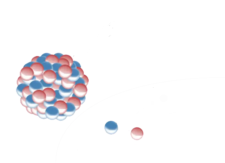 Nucleus and Particles in Scientific Illustration