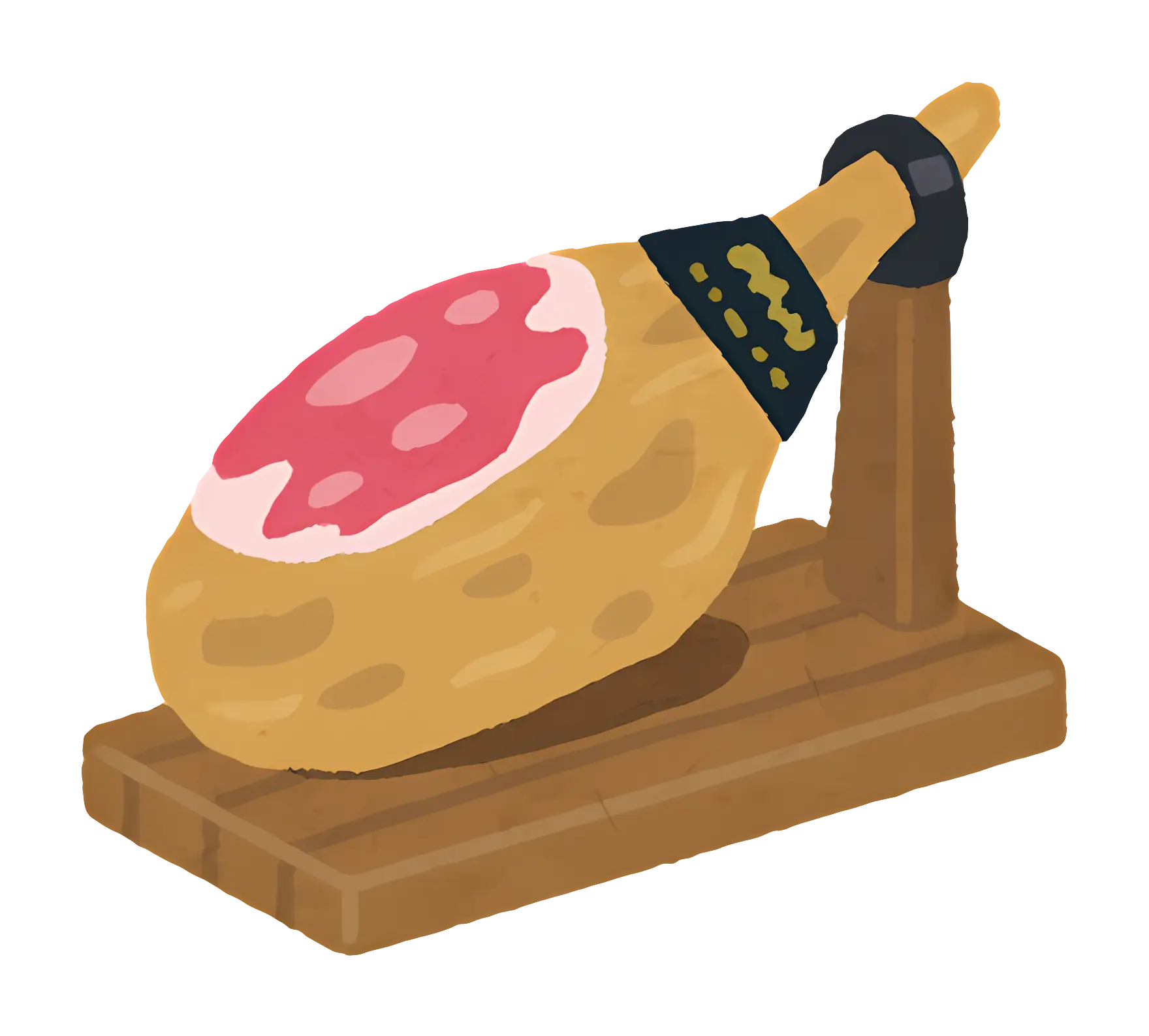 Ham on Wooden Stand