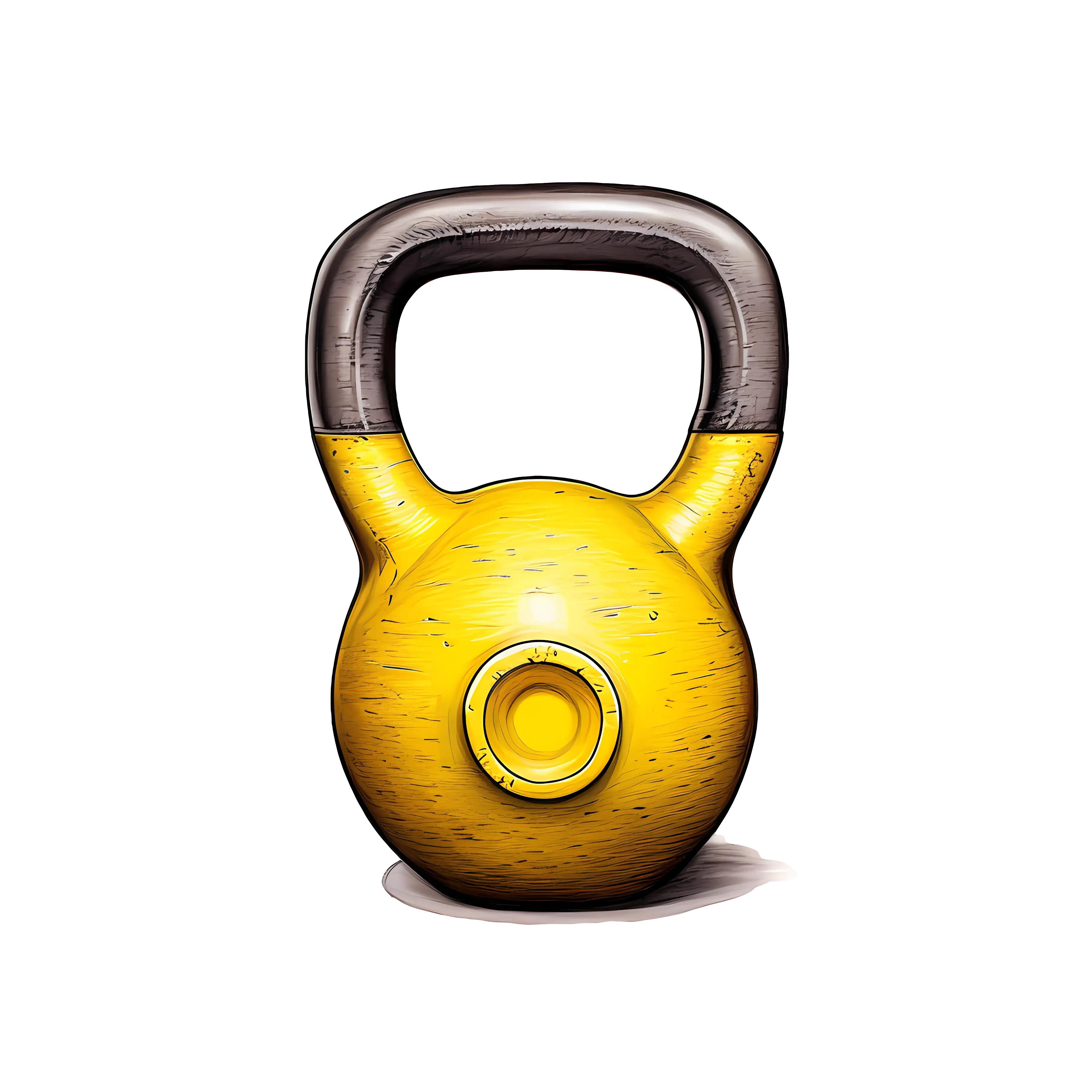 Yellow Kettlebell Illustration for Fitness Themes