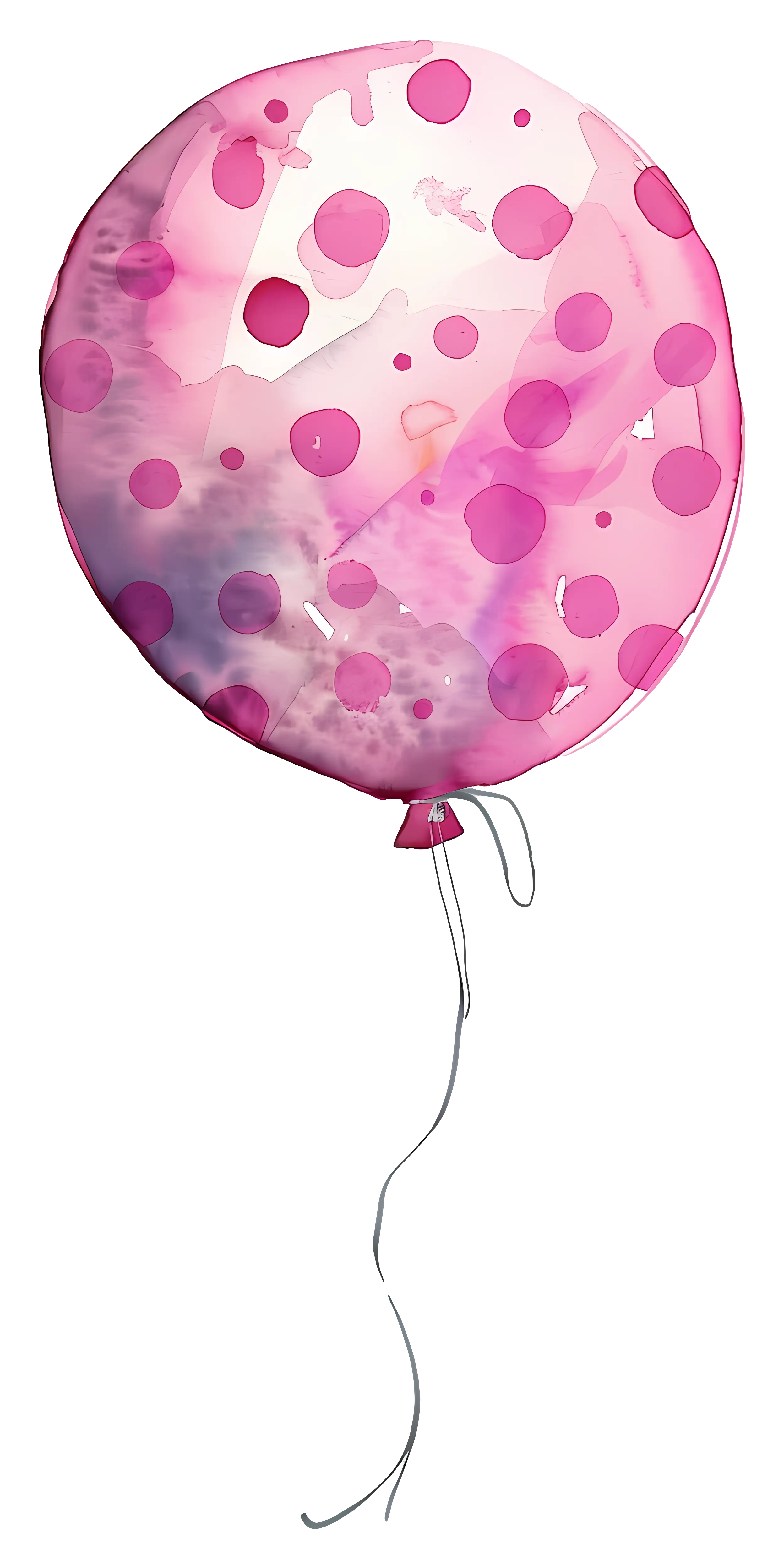 Pink Polka Dot Balloon Illustration