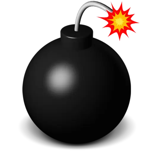 Cartoon Bomb with Lit Fuse