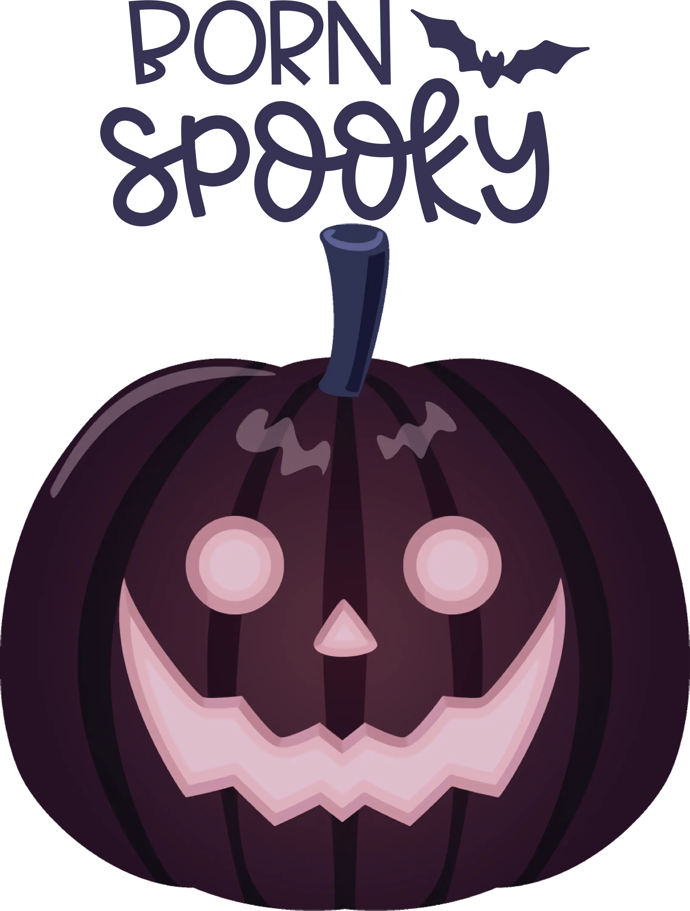 Black Pumpkin with Spooky Face