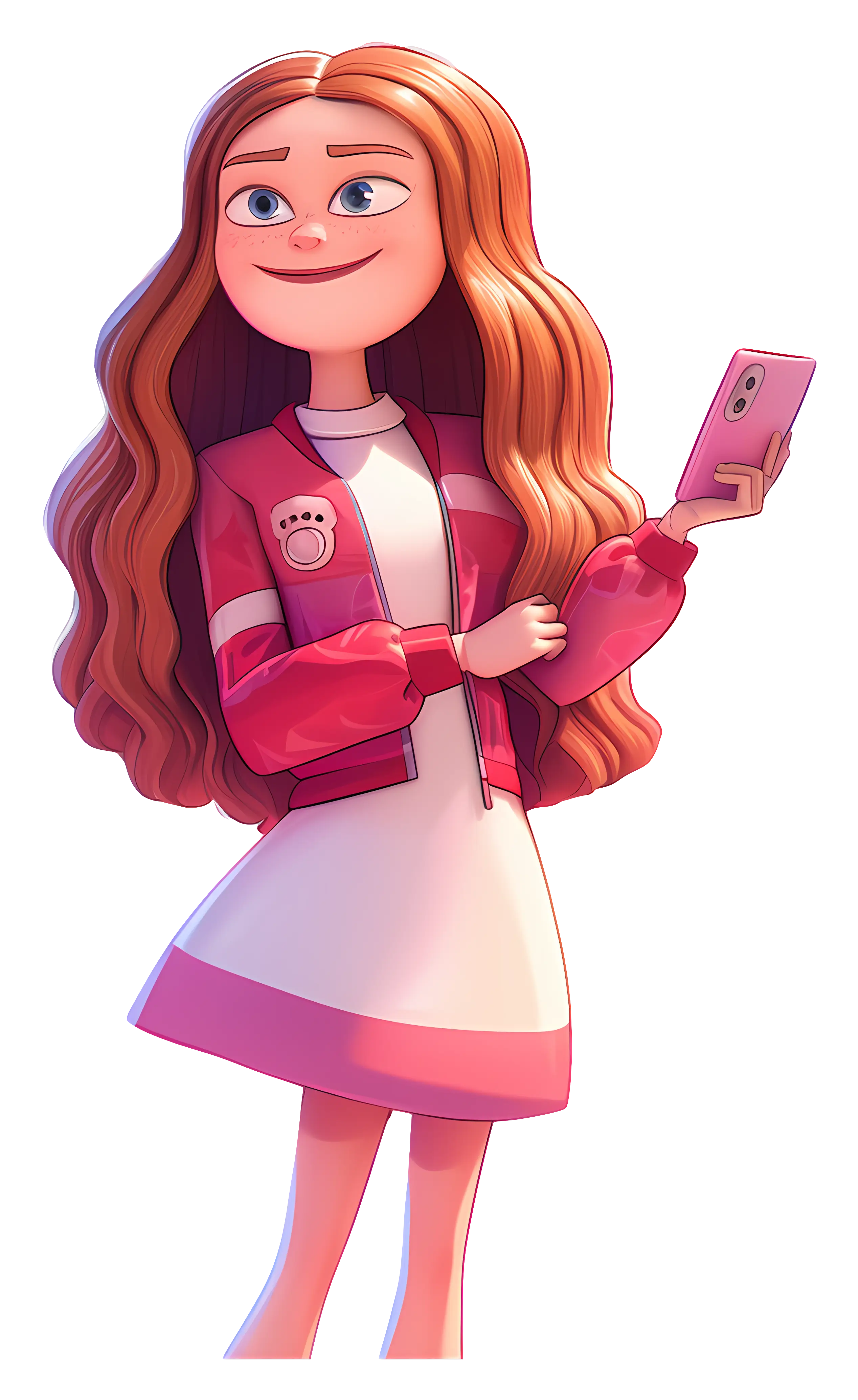 Stylish Girl Holding Smartphone