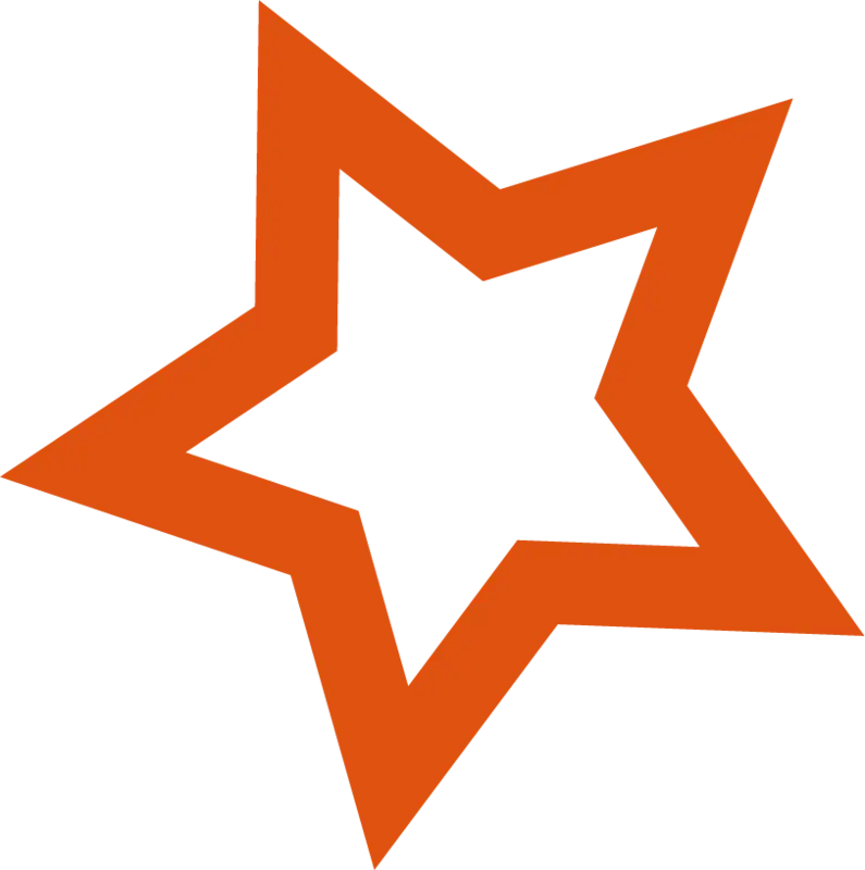 Bold Orange Star Outline Illustration