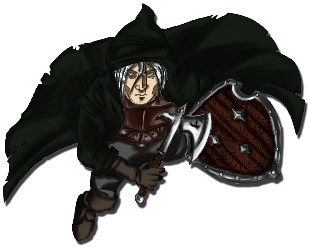 Fantasy Warrior with Shield and Axe