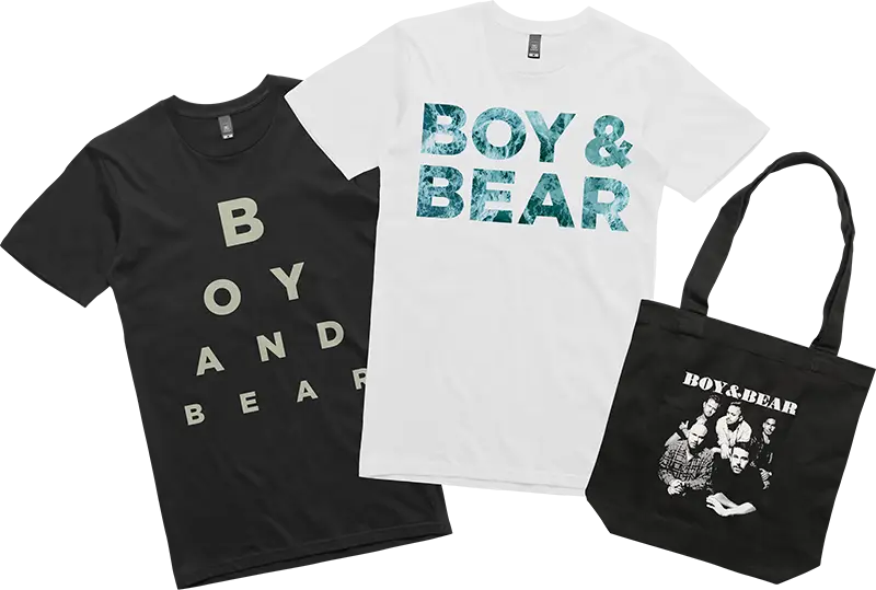 Boy &amp; Bear Merchandise T-shirts and Bag