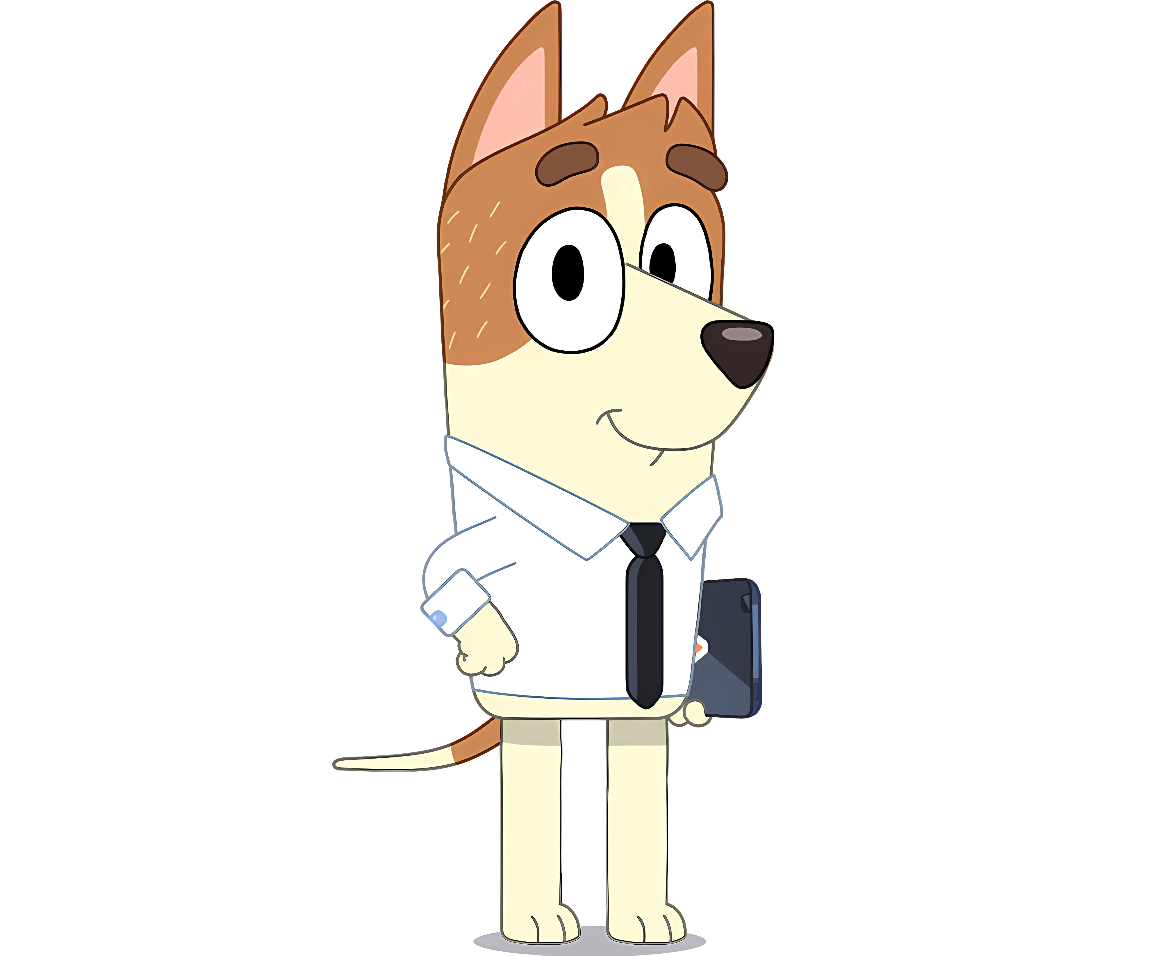 Cartoon Dog Character in Office Attire