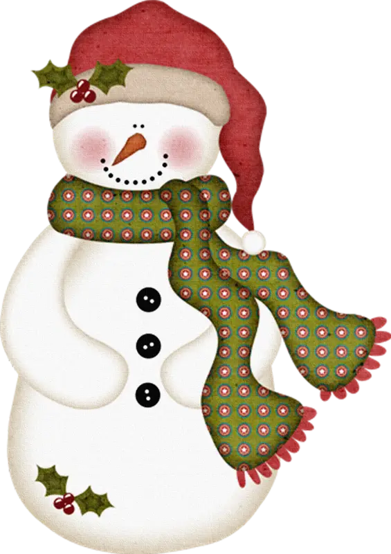 Smiling Snowman with Christmas Scarf