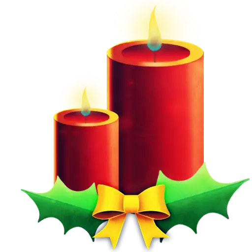 Christmas Candles with Holly
