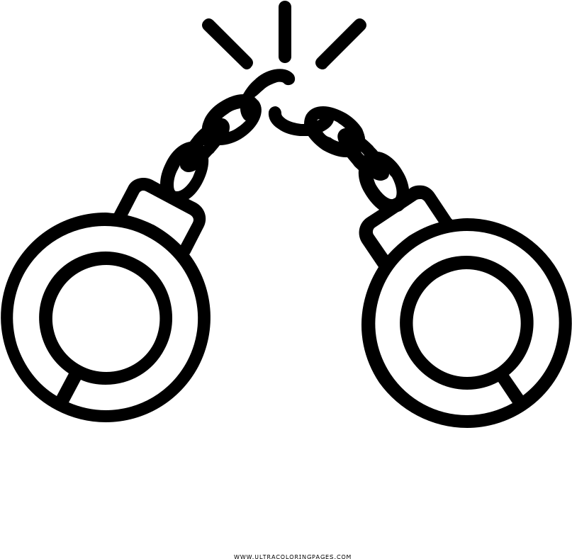 Black and White Handcuffs Icon